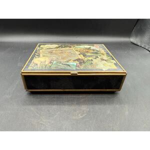 Map Of Africa Travel Music Box 7" Song and Storage Container w/ Mirror